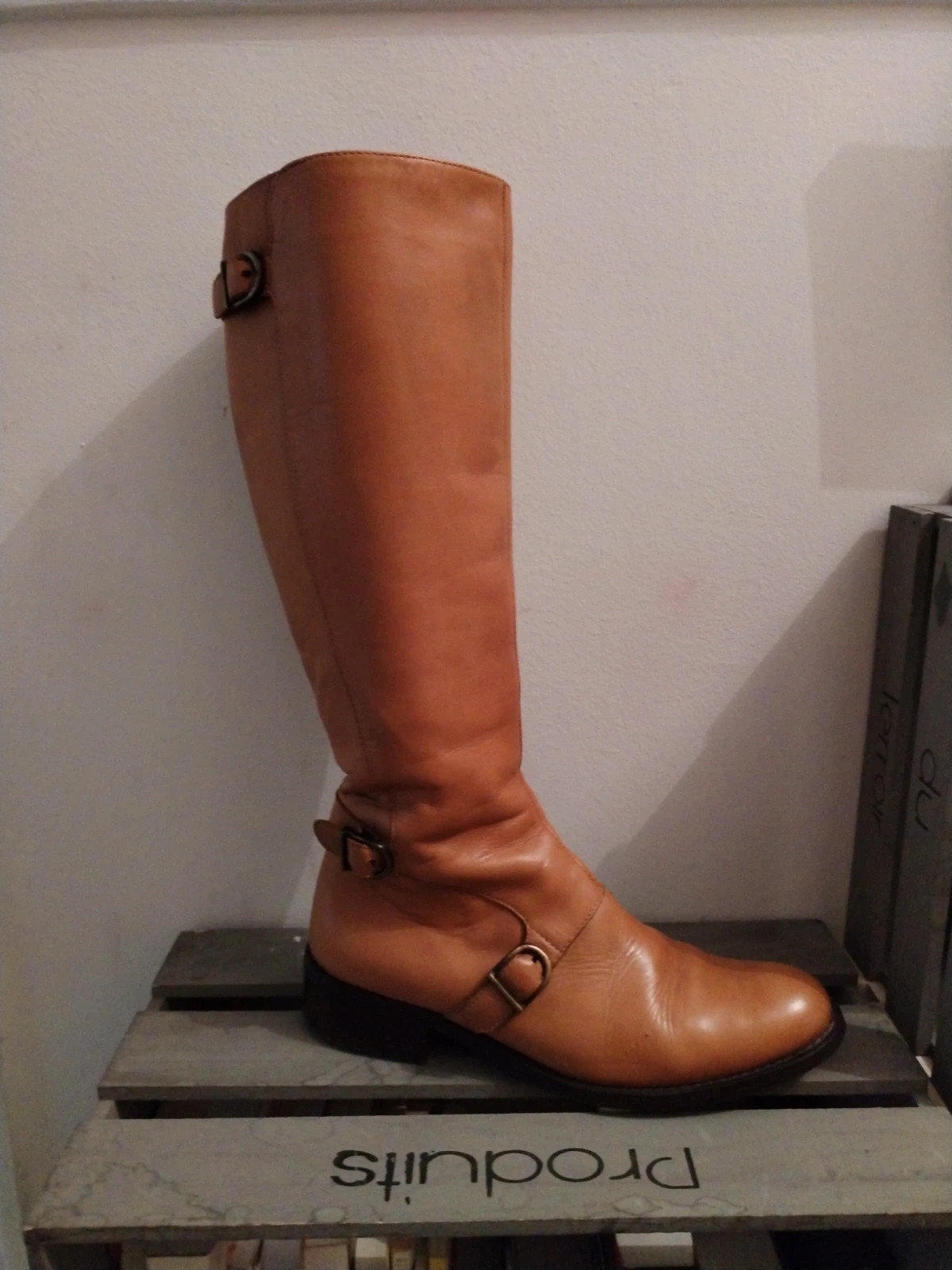 Bottes cuir femme Camel – ESPACE – taille 38 4