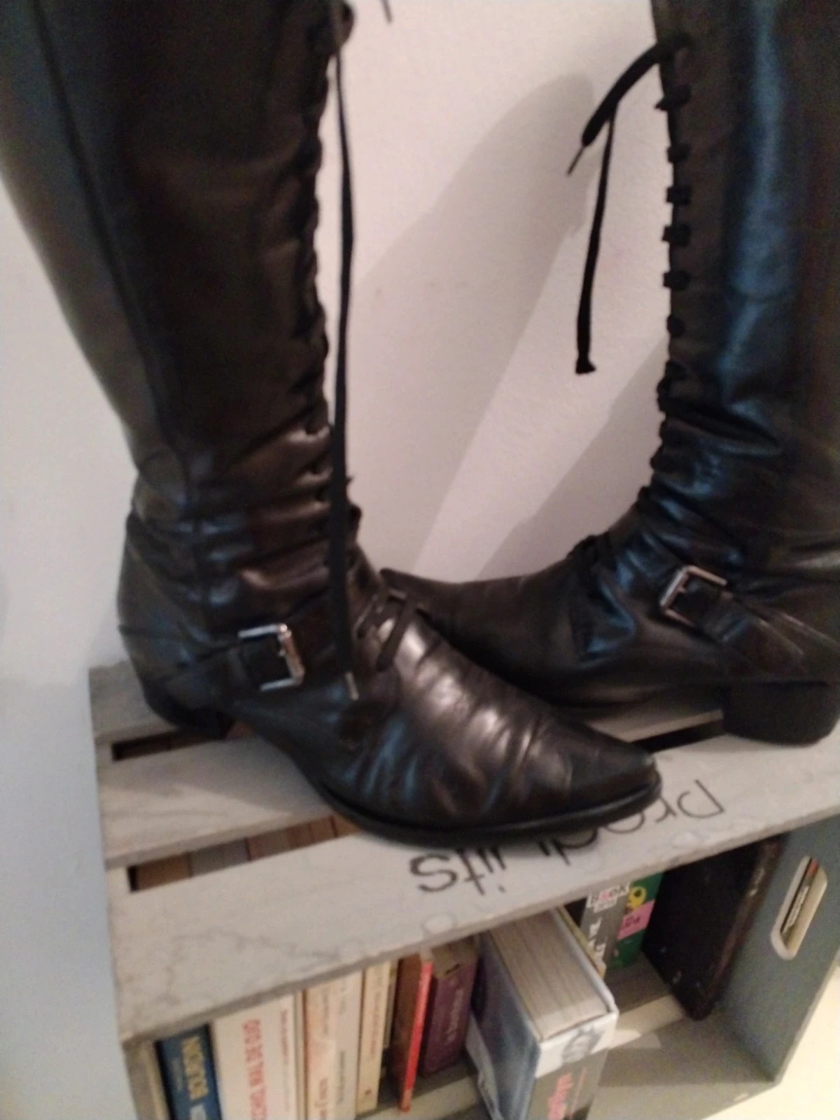Bottes cuir noir lacets San marina – San Marina – taille 37 2