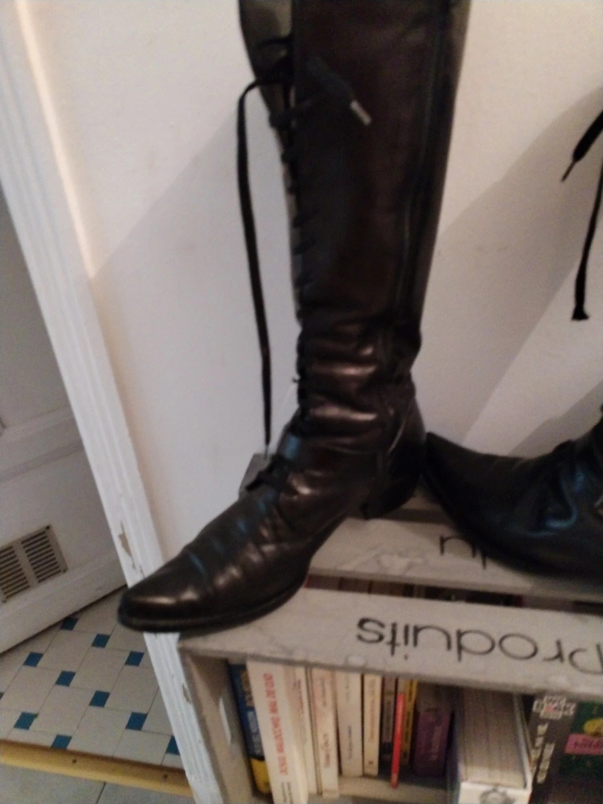 Bottes cuir noir lacets San marina – San Marina – taille 37 5
