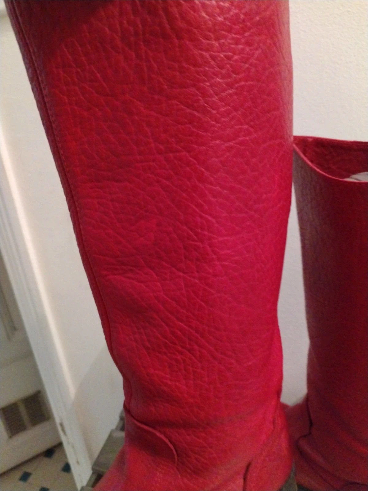 Bottes cuir rouge grainé – MINKA DESIGN – taille 38 2
