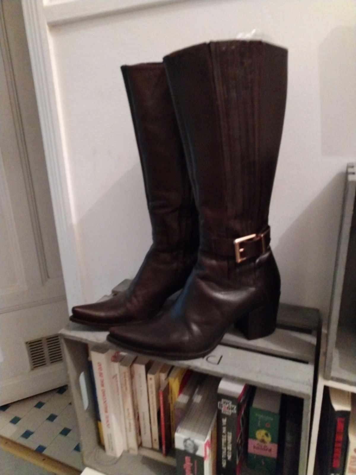 Bottes cuir marron chocolat 🍫 – R&Renzi – taille 38 5