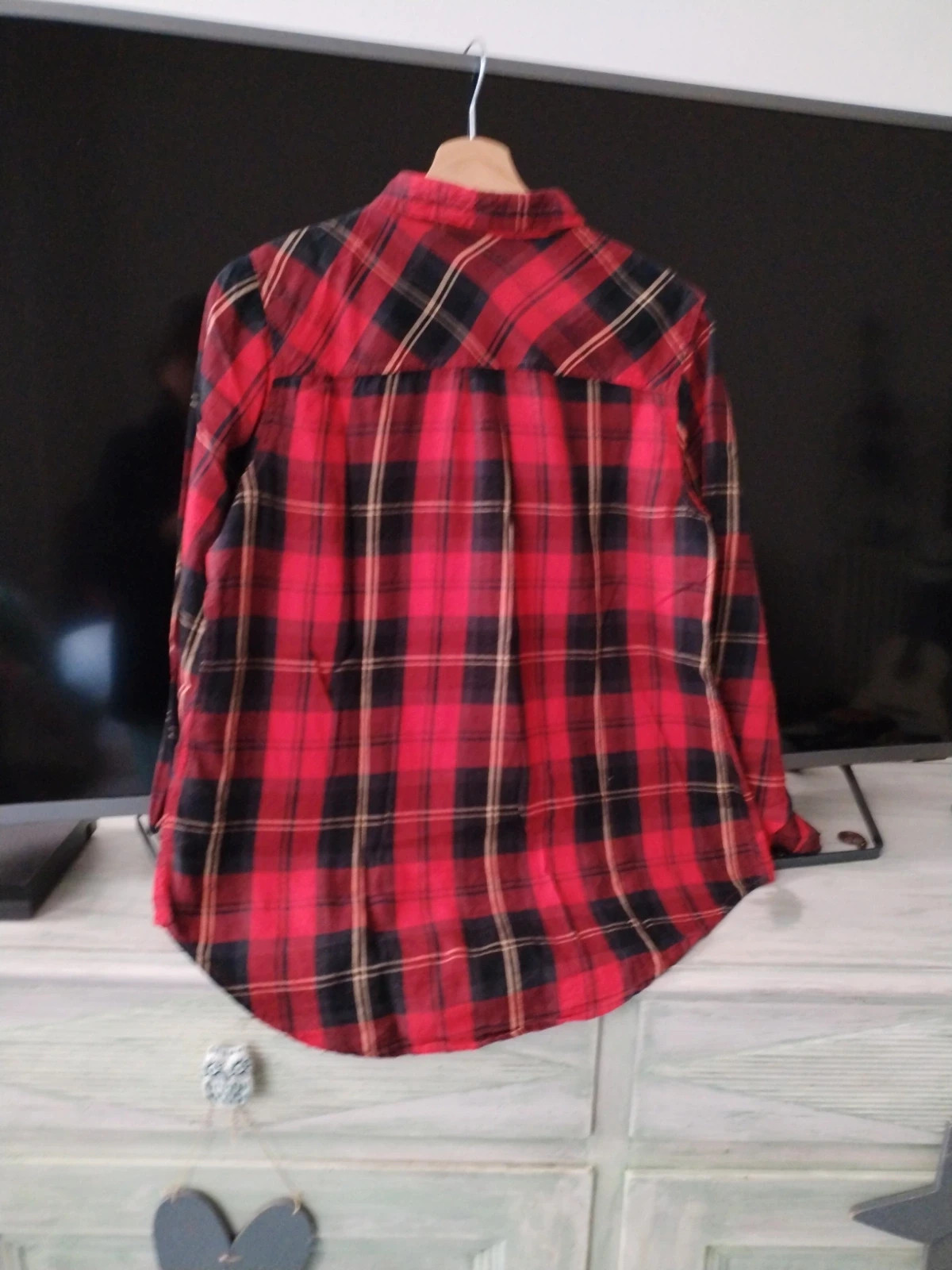 Chemise rouge noir carreaux – Rouge – taille M / 38 / 10 4