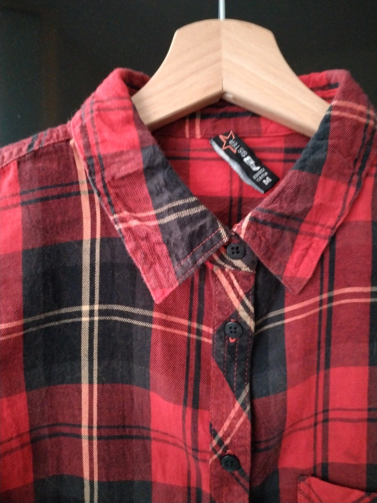 Chemise rouge noir carreaux – Rouge – taille M / 38 / 10 3