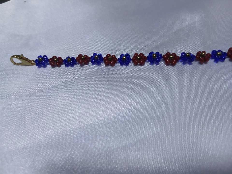 Bracelet perles fleurs faites main – Fait main – taille Taille unique 3