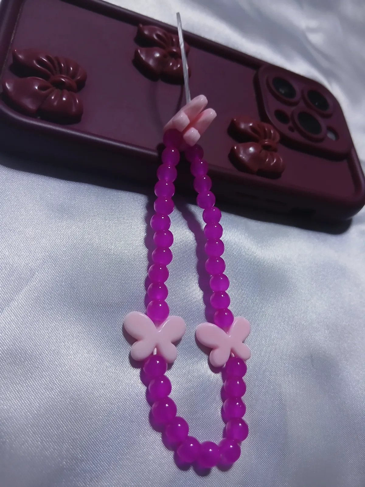 Charme phone tasbih papillon Nour 13 – Fait main 4