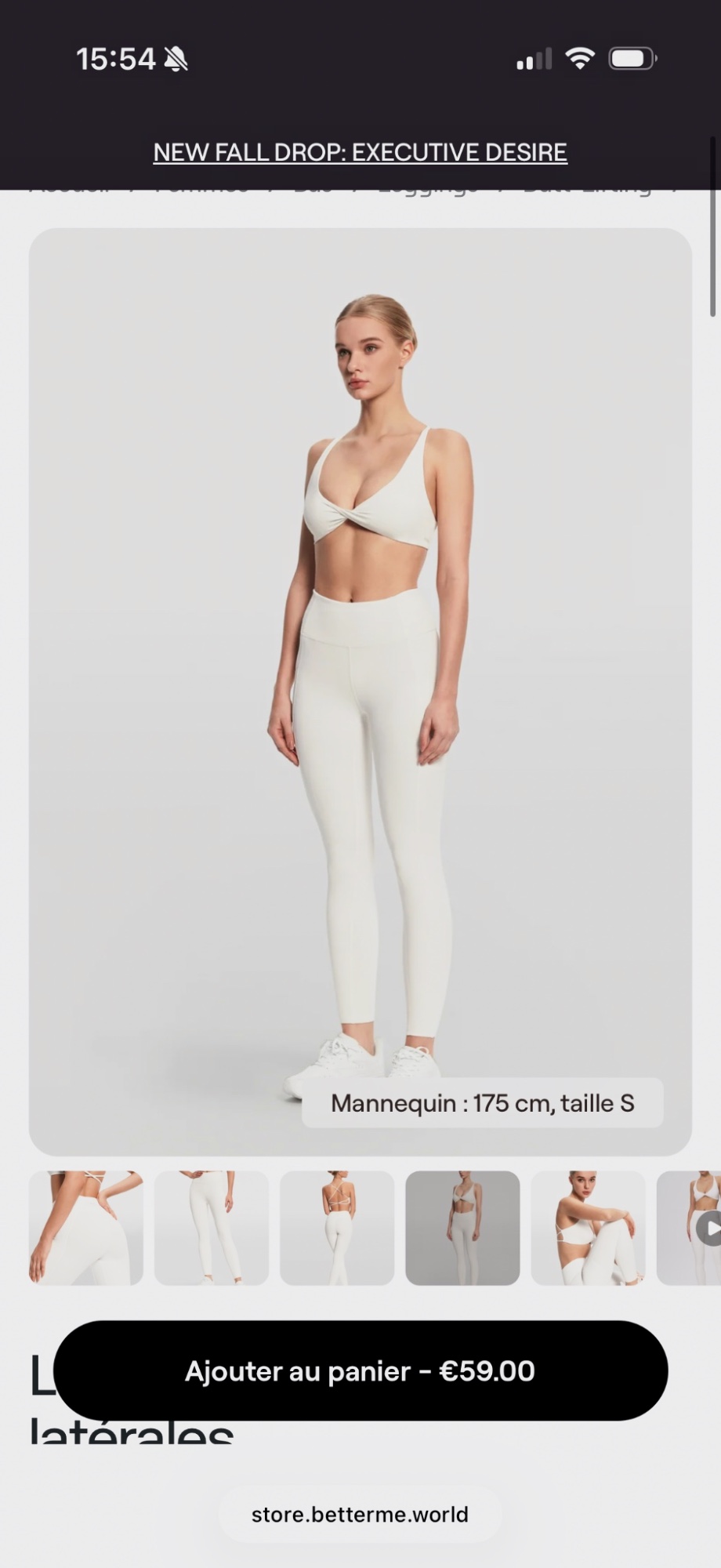 Legging blanc taille M avec étiquette 