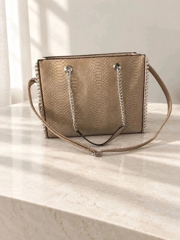 Joli Sac à main effet serpent – beige/taupe