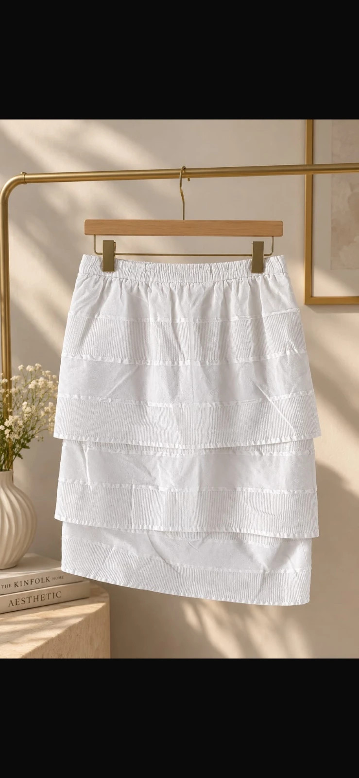 Jolie jupe blanche à détails texturés – Vintage – taille 36 2