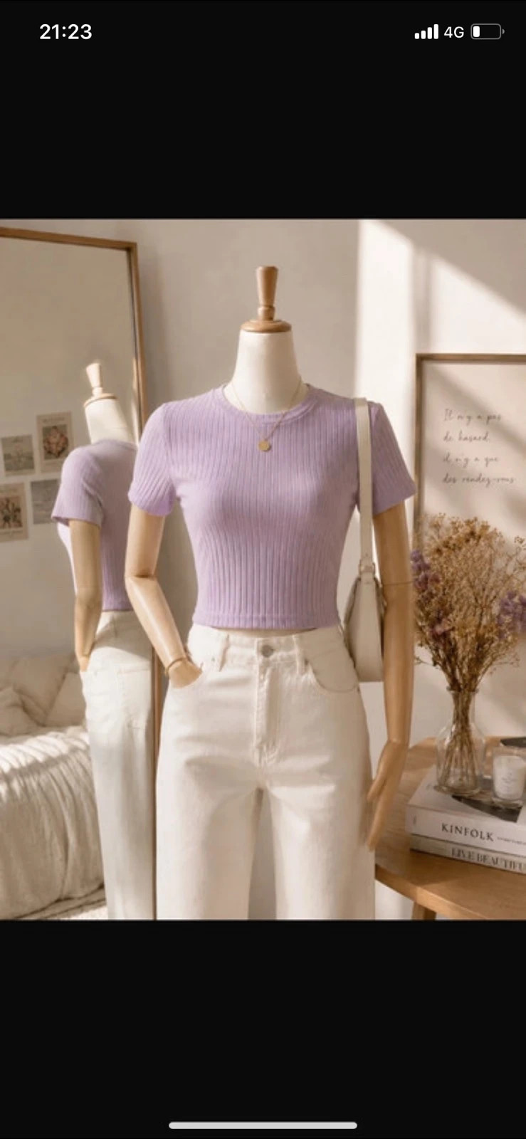 Tee-shirt crop top - Lilas – Jennyfer – taille S / 36 / 8 2