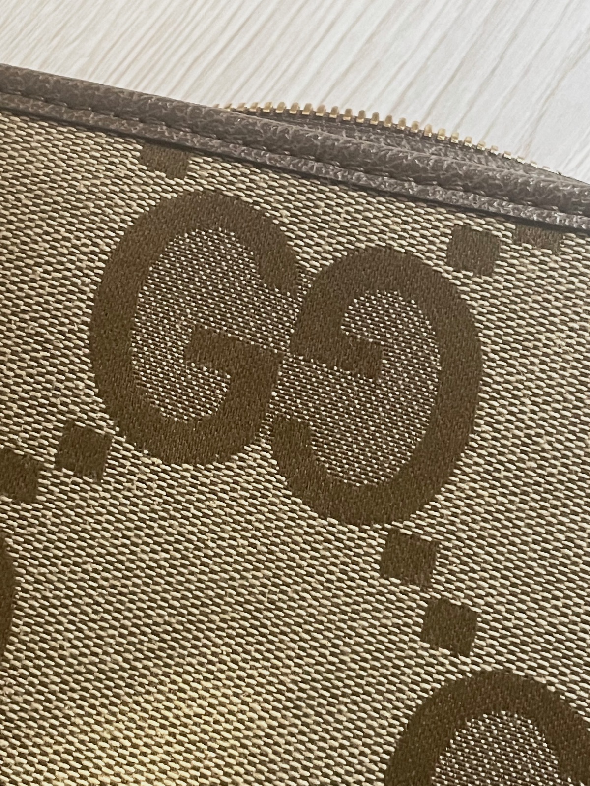 Sacoche Gucci Jumbo GG beige et cuir marron – Gucci – taille Taille unique 3