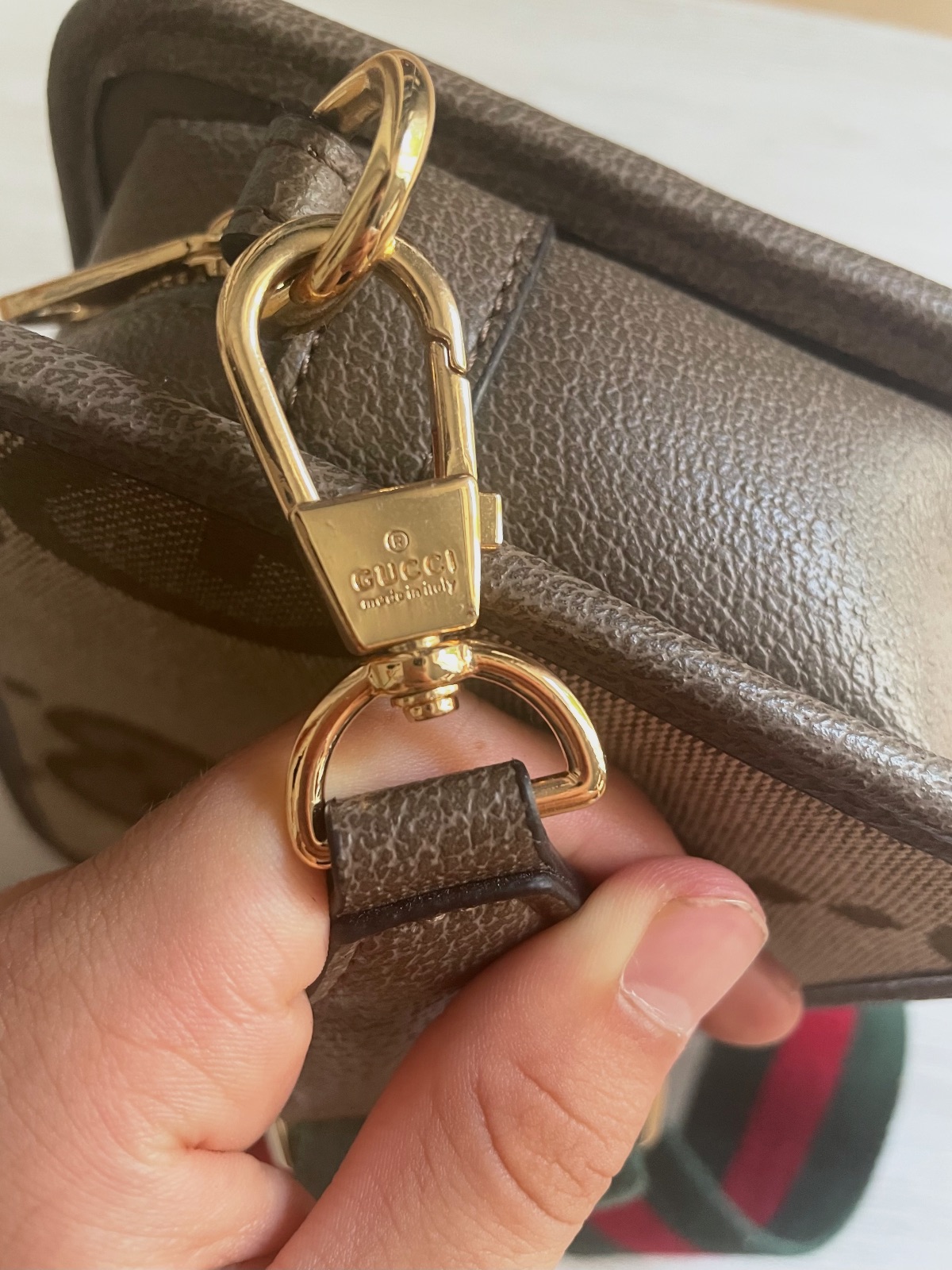 Sacoche Gucci Jumbo GG beige et cuir marron – Gucci – taille Taille unique 6