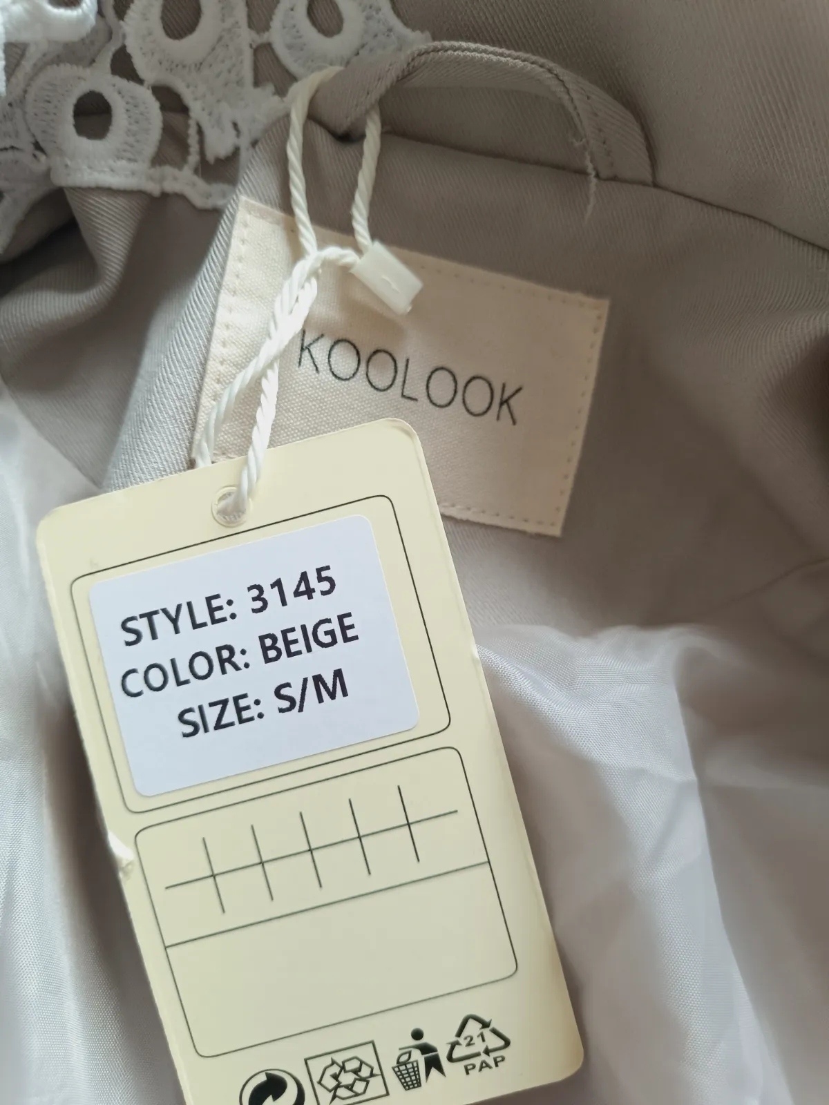 Americana beige Koolook con detalles de encaje – Koolook – taille M 5