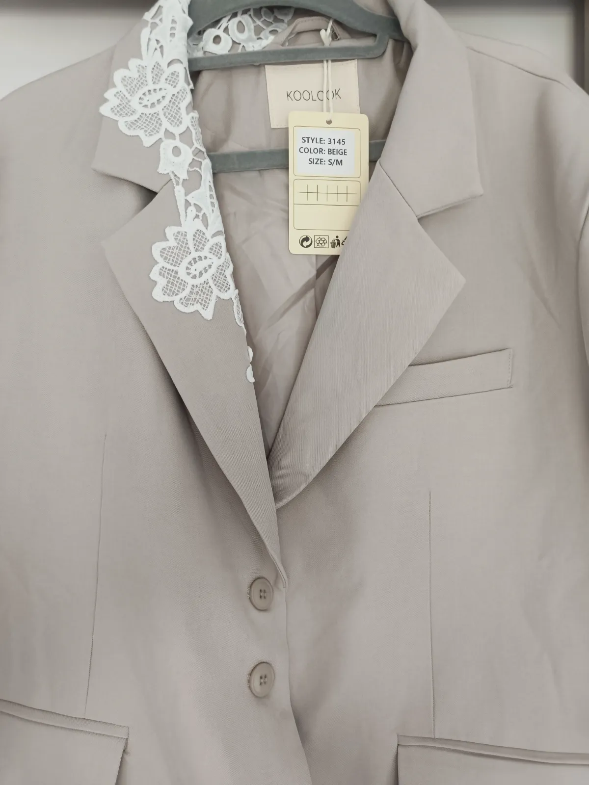 Americana beige Koolook con detalles de encaje – Koolook – taille M 2