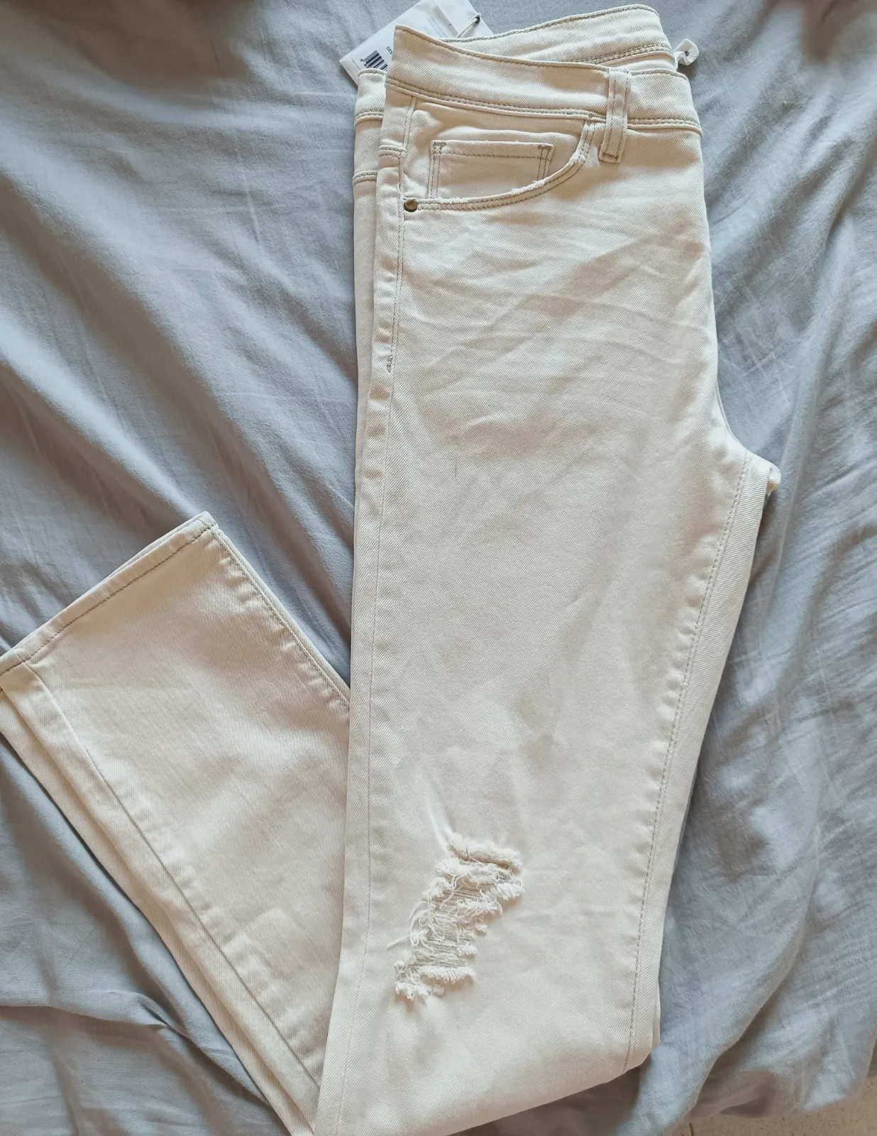 Vaqueros blancos de efecto desgastado – Acquaverde – taille 36 6