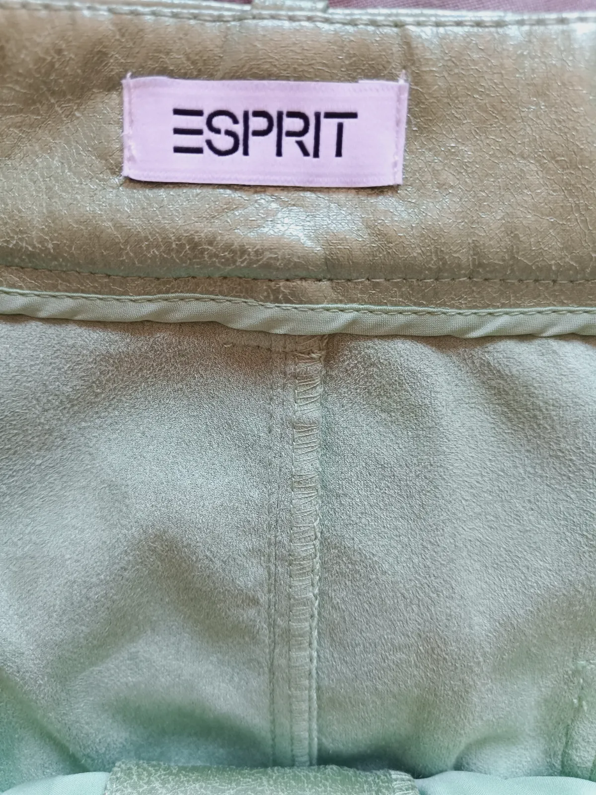 Falda larga verde metalizada con abertura – Esprit – taille XL 8