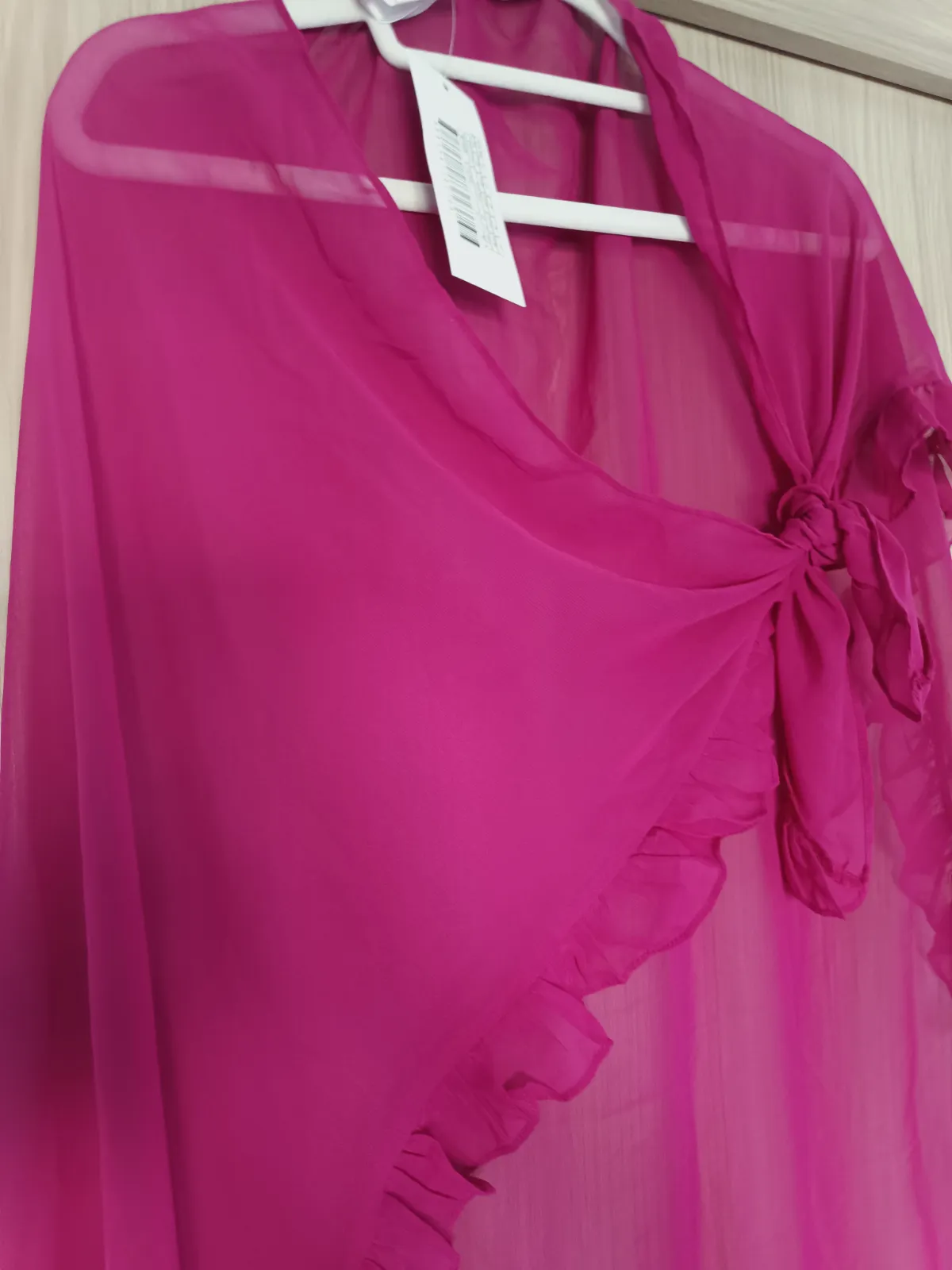 Pareo de gasa fucsia con volantes – Herita – taille Taille unique 2