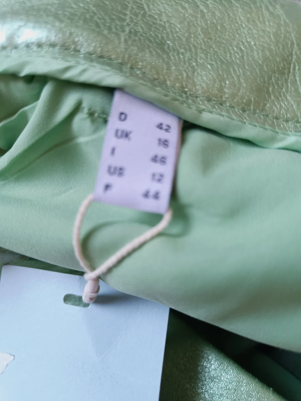 Falda larga verde metalizada con abertura – Esprit – taille XL 7