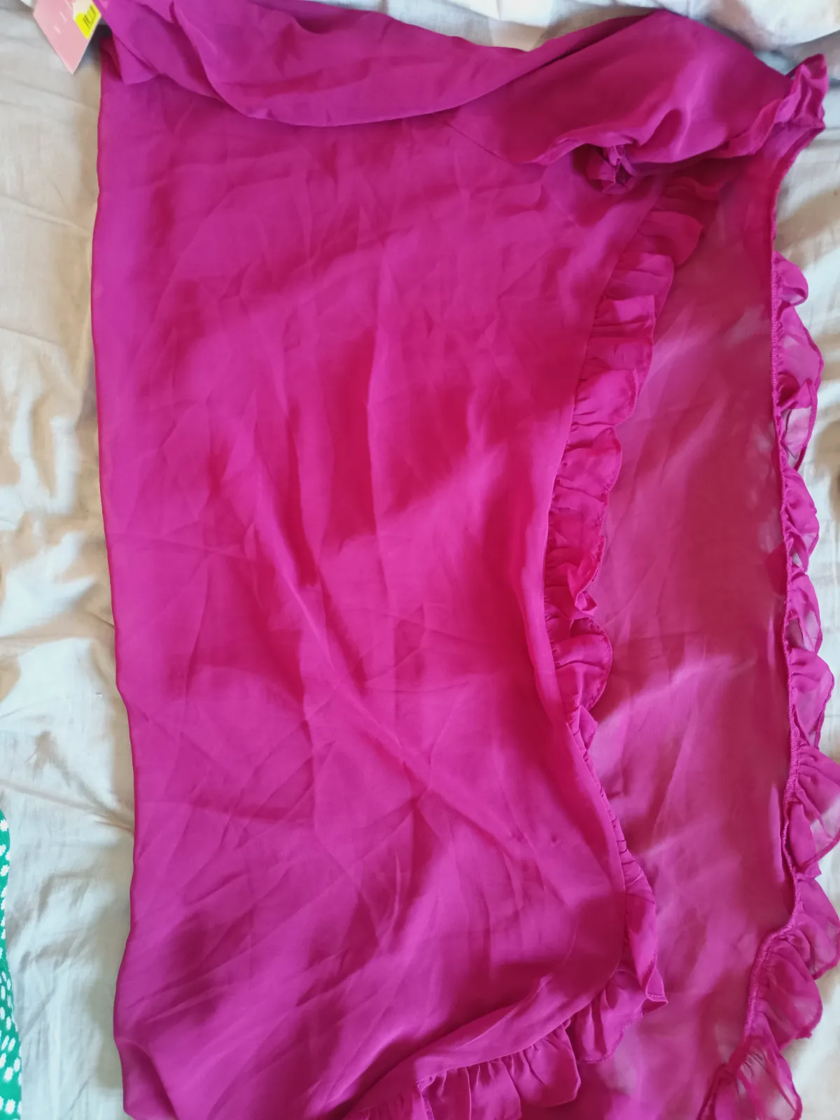 Pareo de gasa fucsia con volantes – Herita – taille Taille unique 3