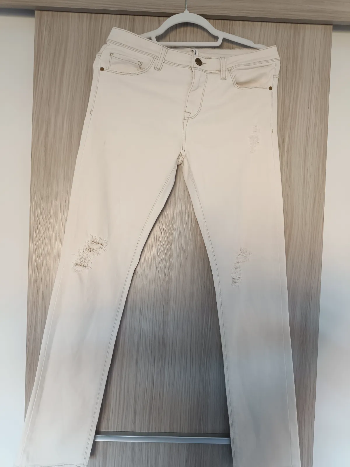 Vaqueros blancos de efecto desgastado – Acquaverde – taille 36 2