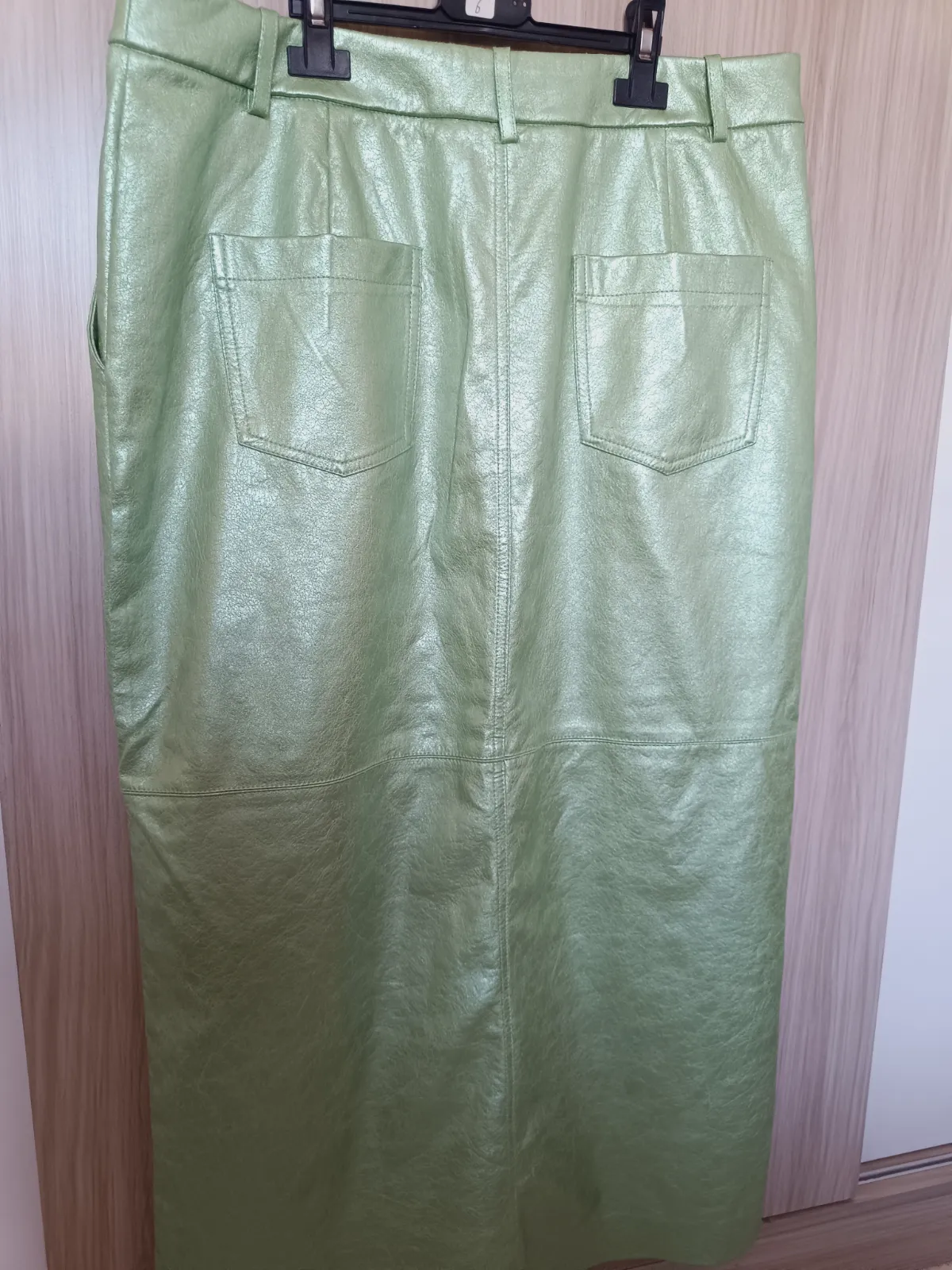 Falda larga verde metalizada con abertura – Esprit – taille XL 6