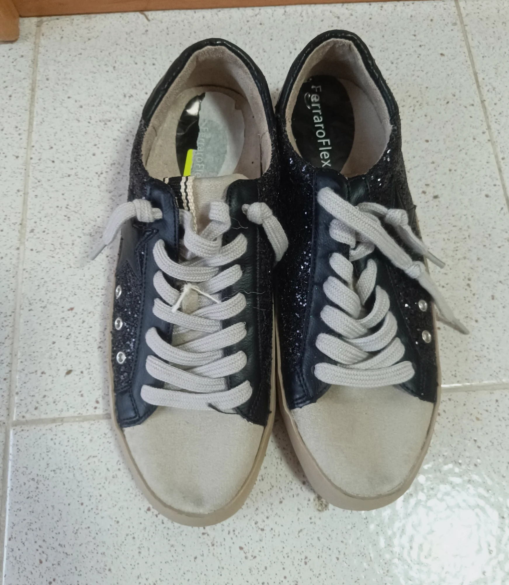 Zapatillas FerraroFlex Negras con Purpurina y Estrella