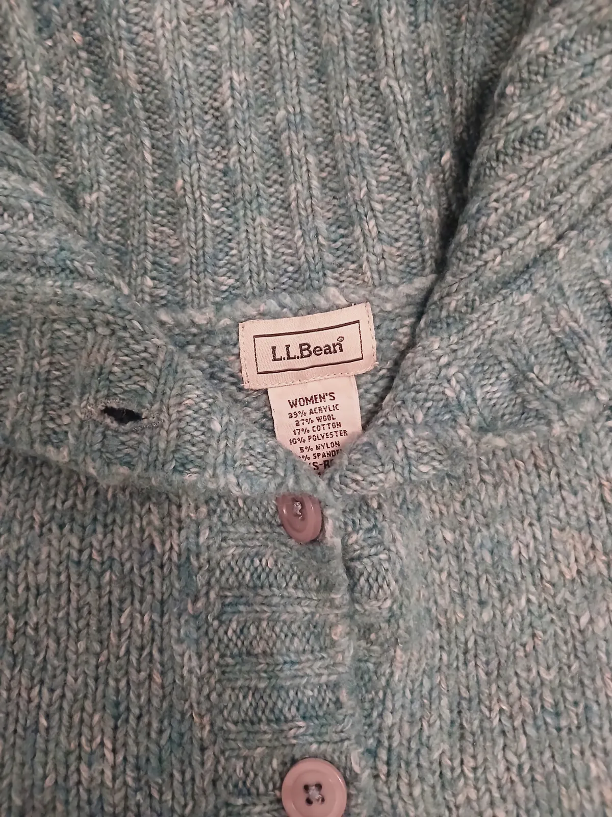 Gilet en maille boutonné L.L.Bean bleu turquoise – L.L.Bean – taille L 2
