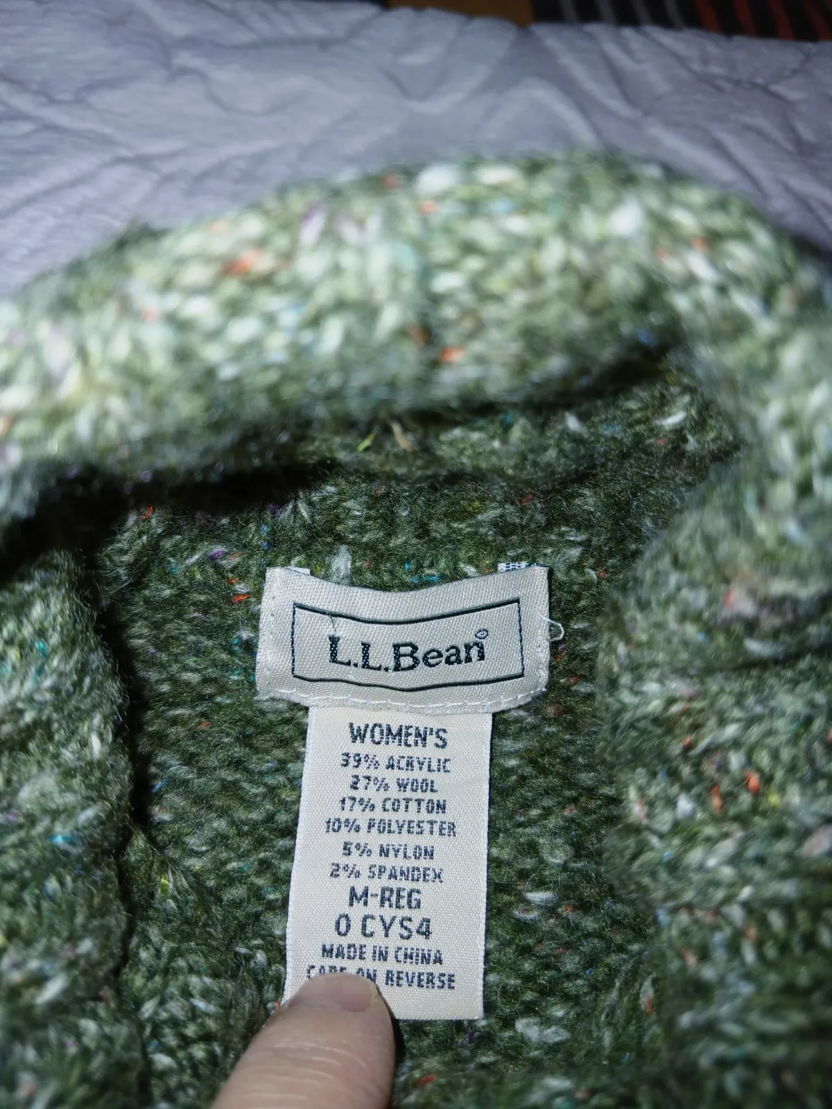 Pull col roulé L.L.Bean vert moucheté – L.L.Bean – taille M 2