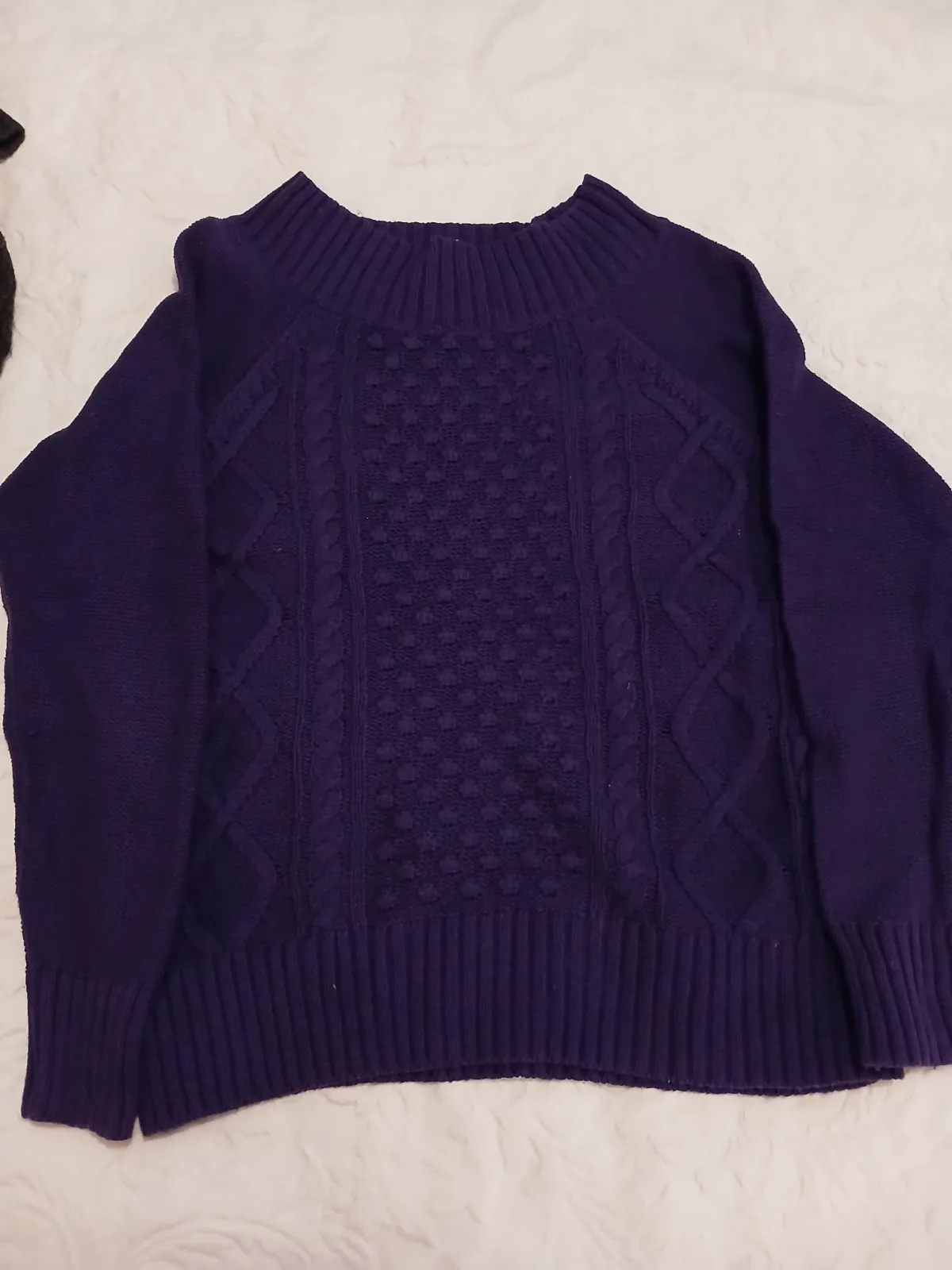 Pull en maille torsadée Chaps violet – Chaps – taille M 4