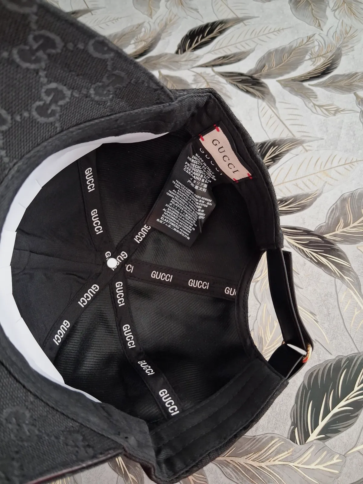 Casquette noire imprimé GG monogramme – Gucci – taille Taille unique 4