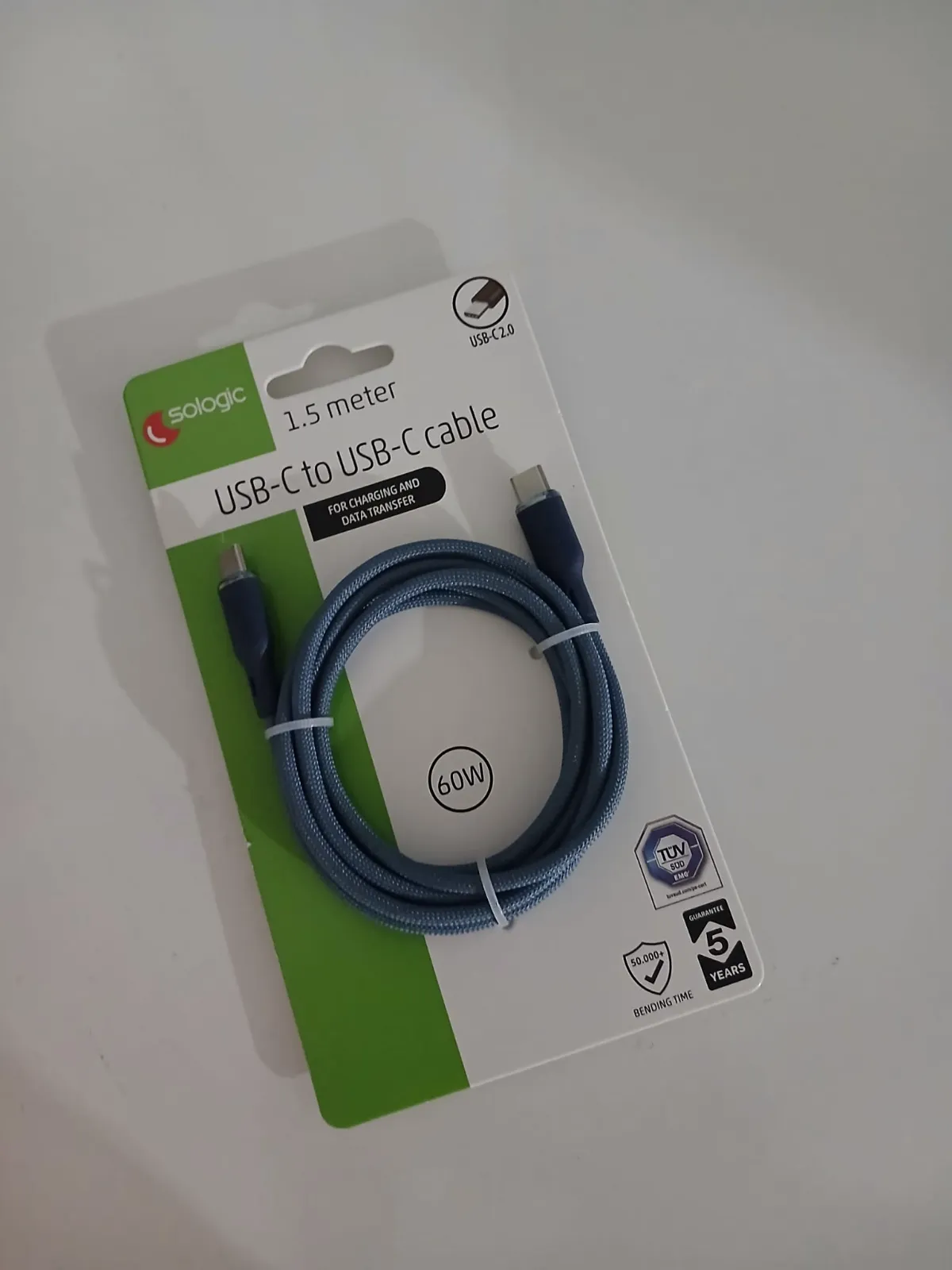 Câble USB-C vers USB-C Sologic 1,5m 60W – Sologic 3