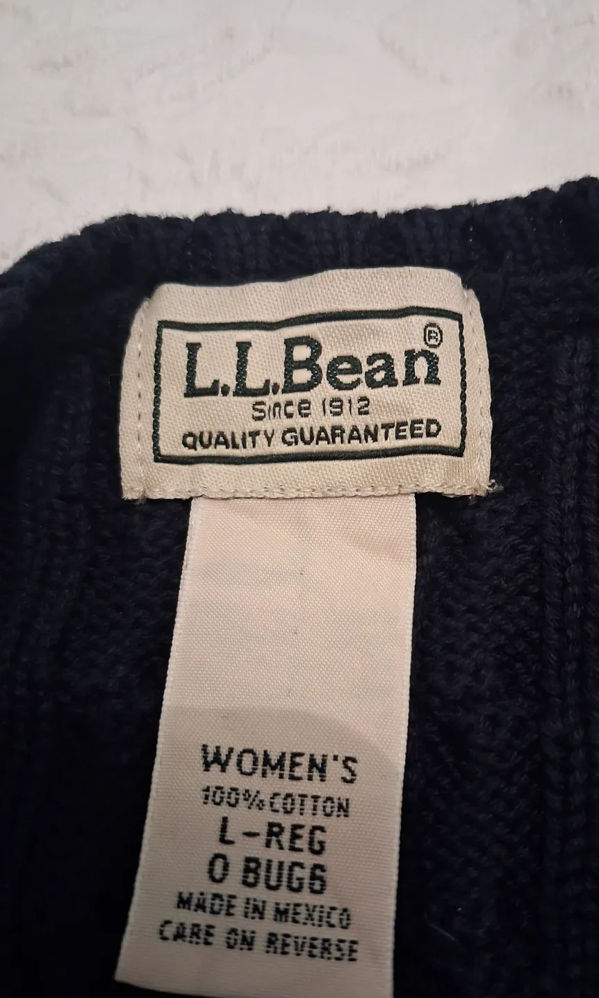 Pull à torsades L.L.Bean bleu marine taille L – L.L.Bean – taille L 2
