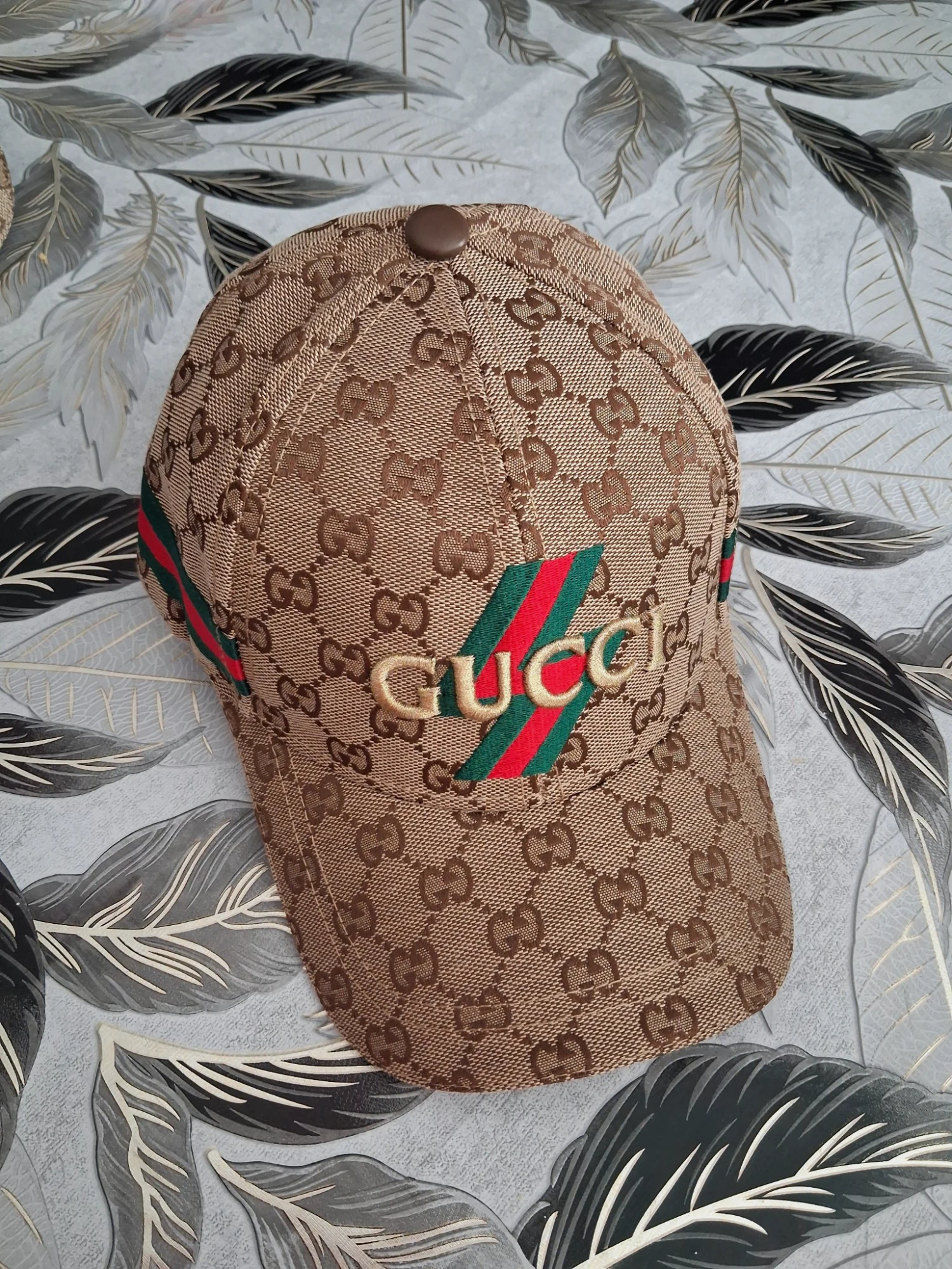 Casquette gg monogramme marron