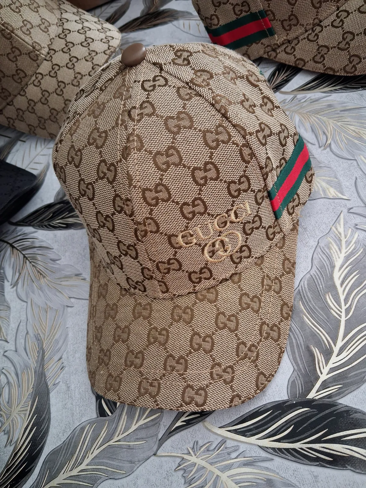 Casquette Gucci monogramme beige et web vert rouge – Gucci – taille Taille unique 3