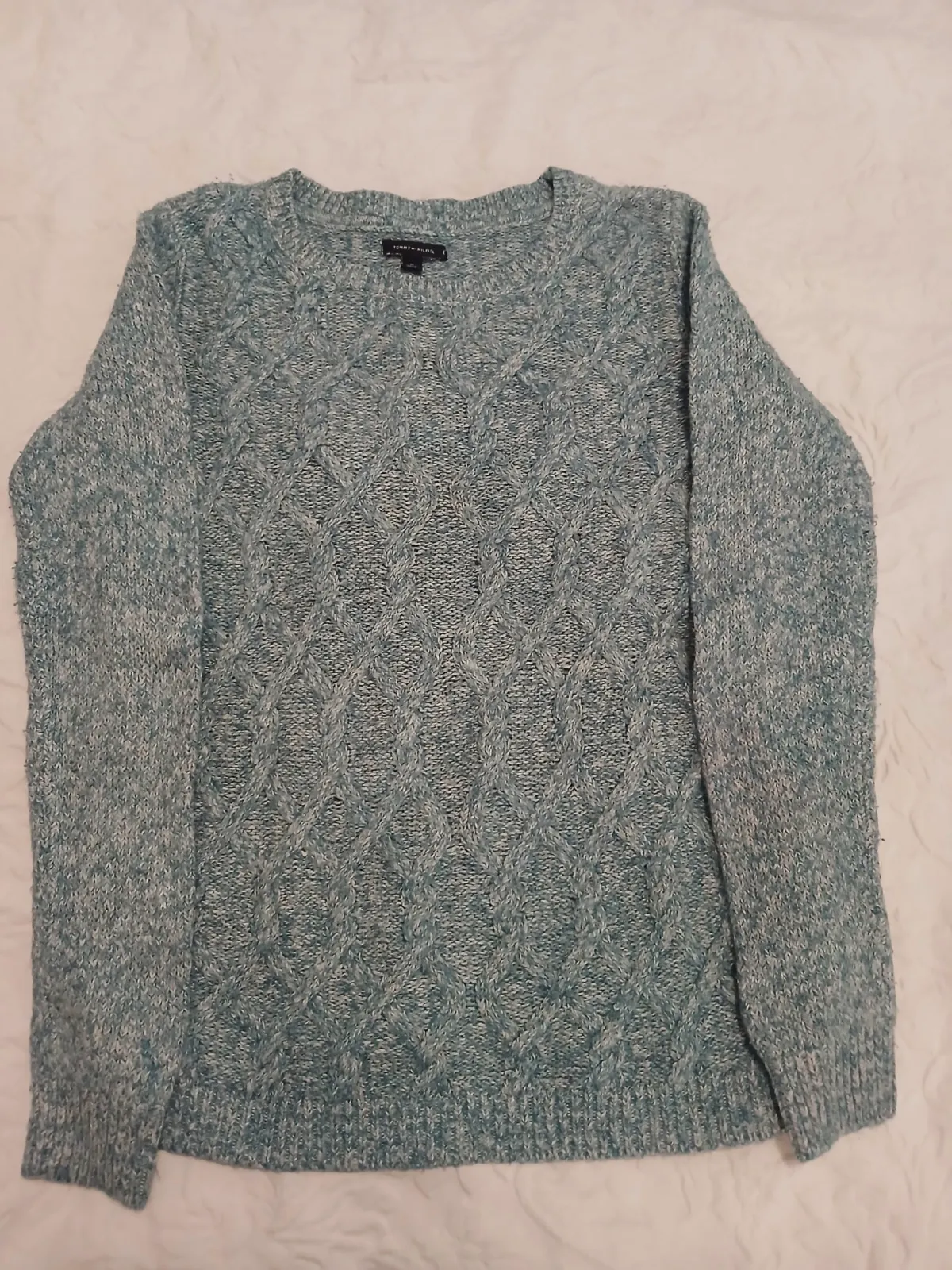 Pull en maille torsadée bleu Tommy Hilfiger – Tommy Hilfiger – taille M 3