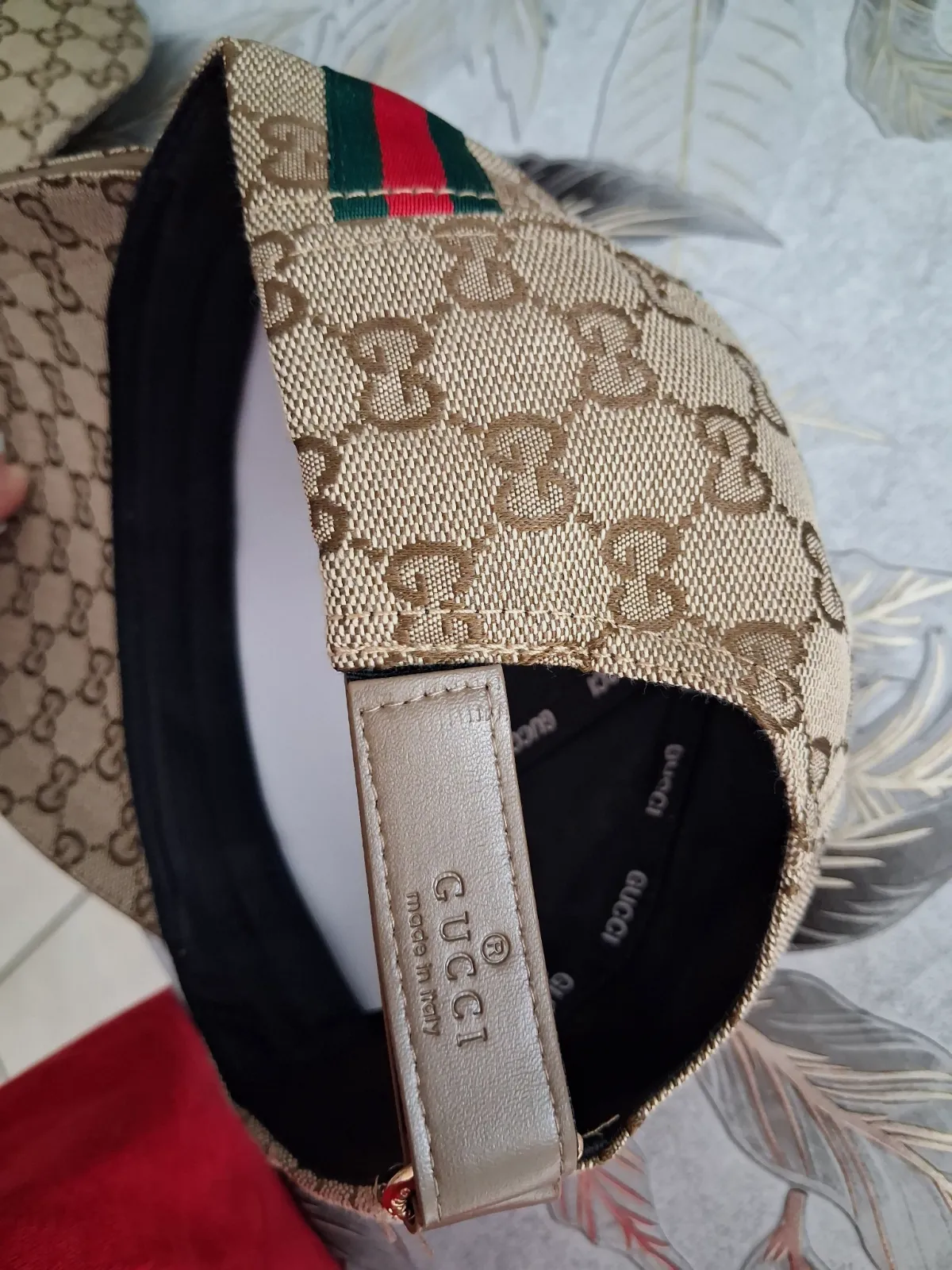 Casquette Gucci monogramme beige et web vert rouge – Gucci – taille Taille unique 2