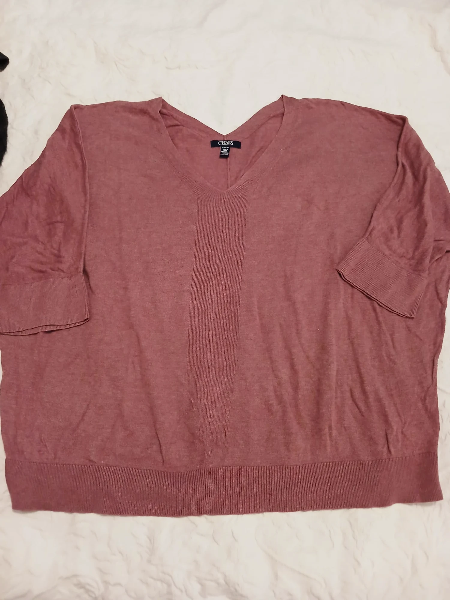Pull col V vieux rose Chaps taille 1X