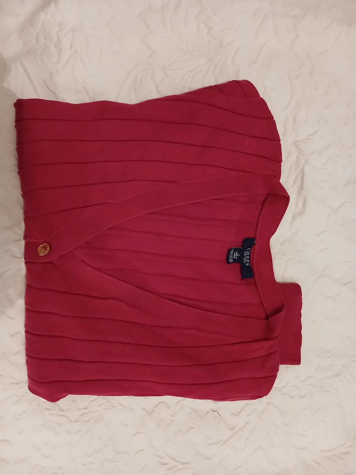 Gilet cardigan fuschia Chaps taille L – Chaps – taille L 3