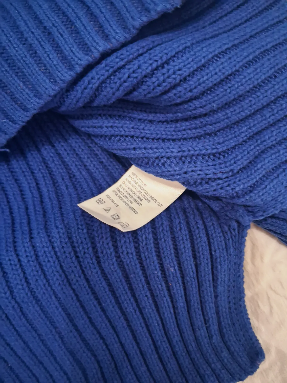 Pull col V en maille torsadée bleu Nautica – Nautica – taille S 4