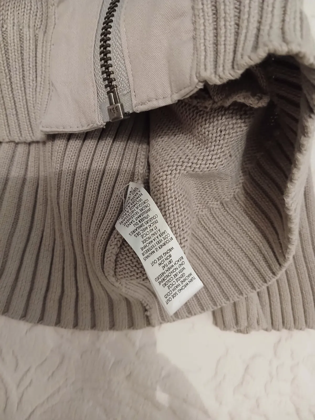 Gilet zippé en maille beige Calvin Klein – Calvin Klein – taille L 3