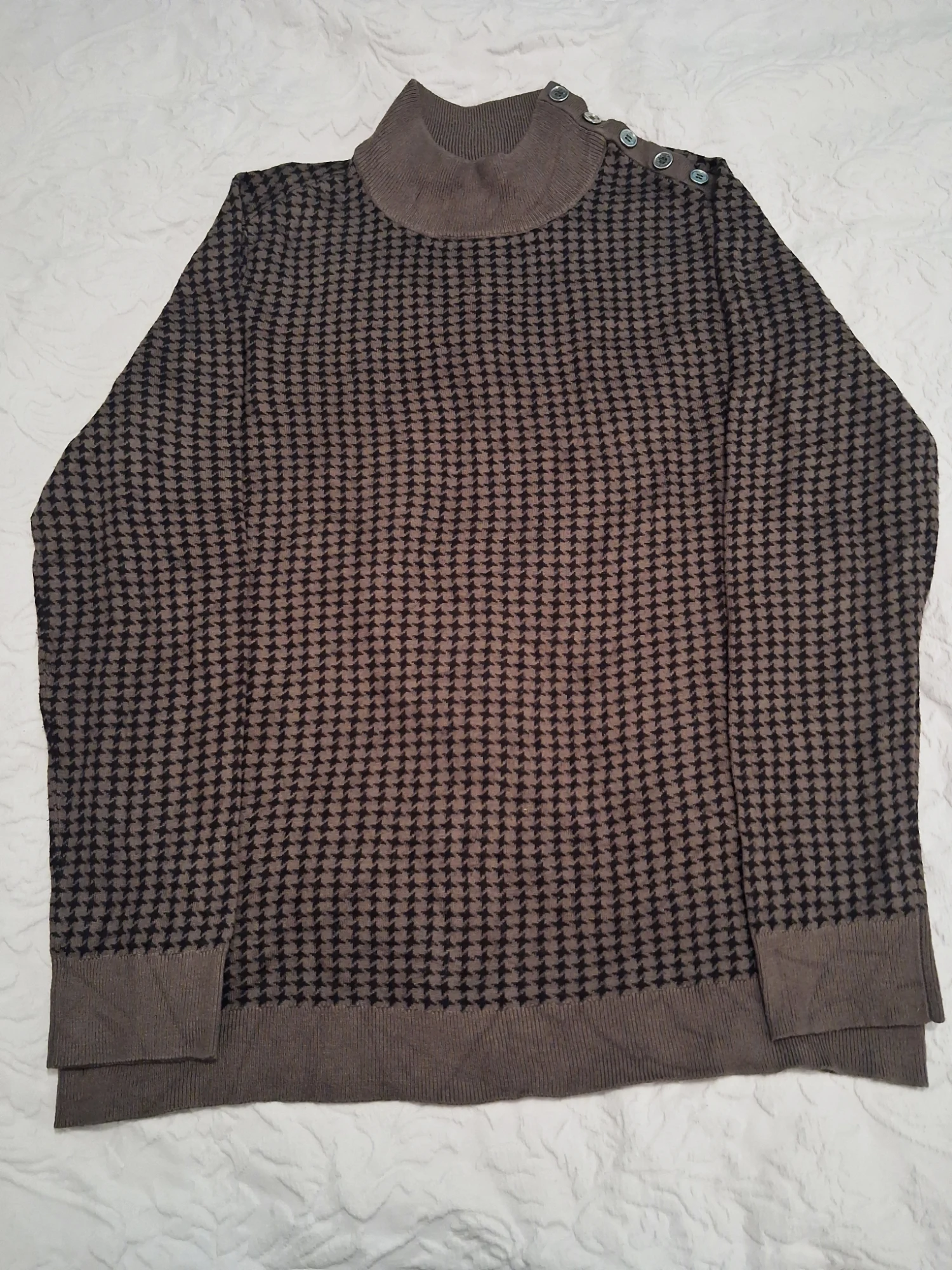 Pull col montant motif pied-de-poule Calvin Klein