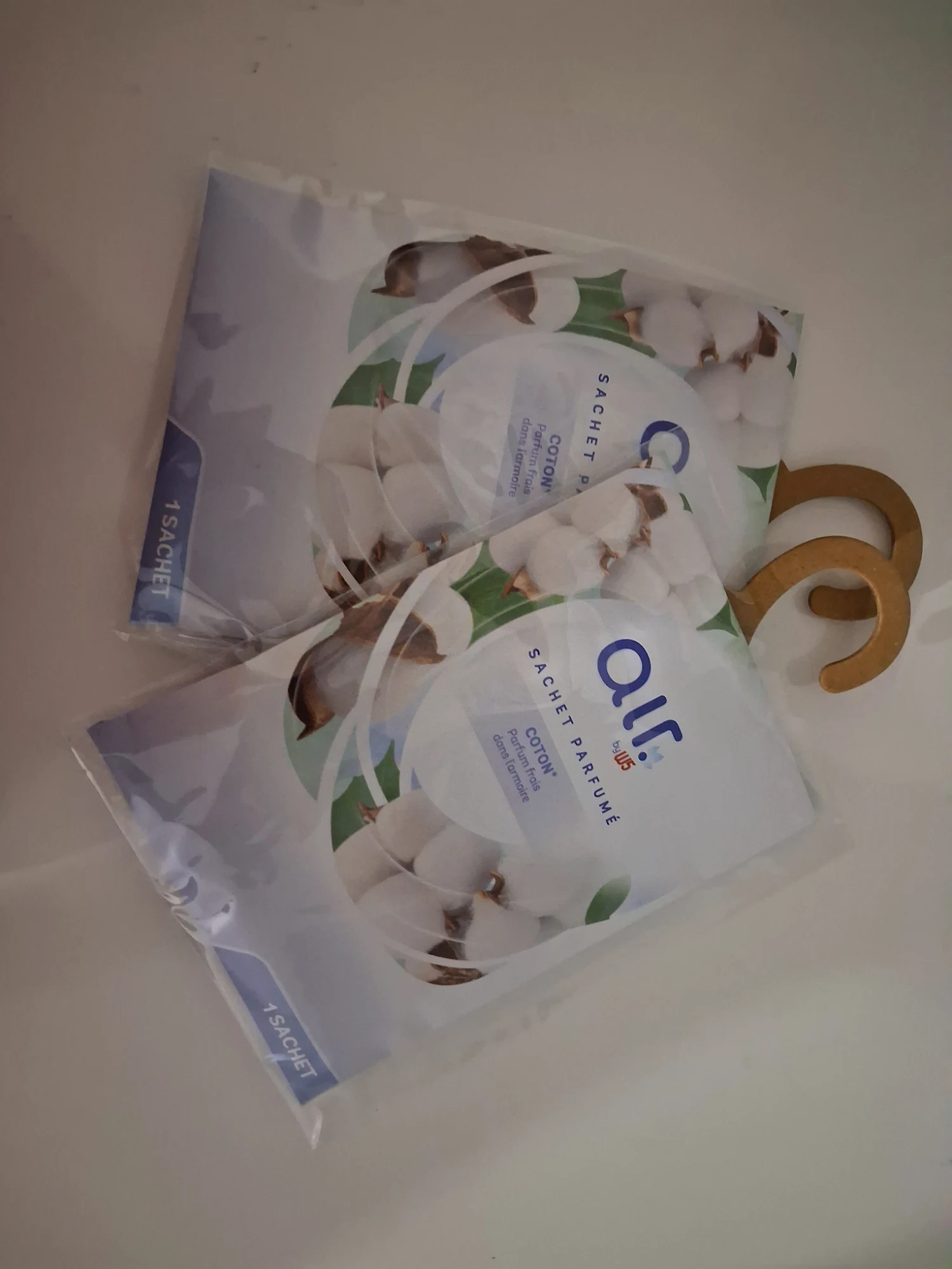 Lot de 2 sachets parfumés armoire Coton W5