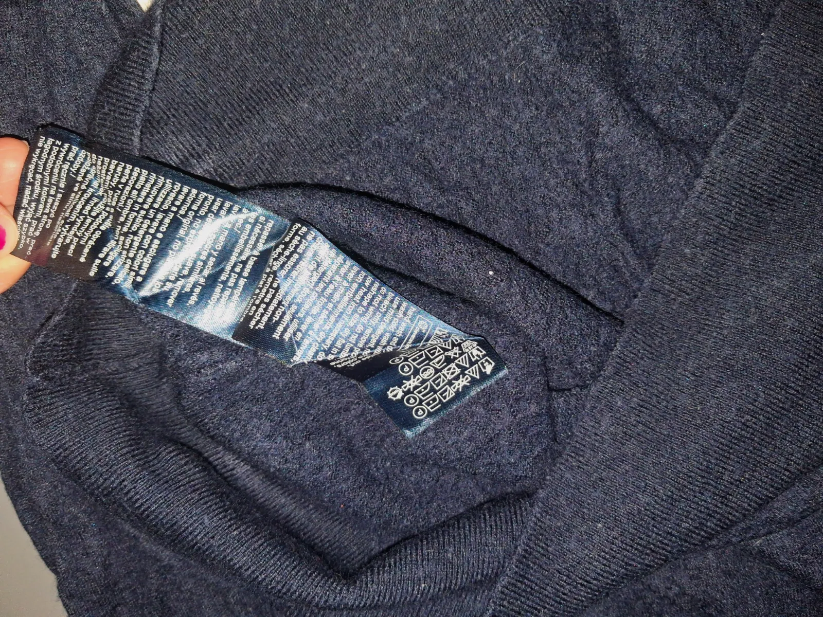 Pull Tommy Hilfiger en laine et soie bleu marine – Tommy Hilfiger – taille XL 5