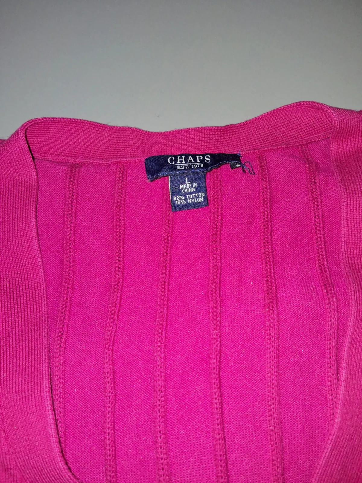 Gilet cardigan rose fuchsia Chaps taille L – Chaps – taille L 4