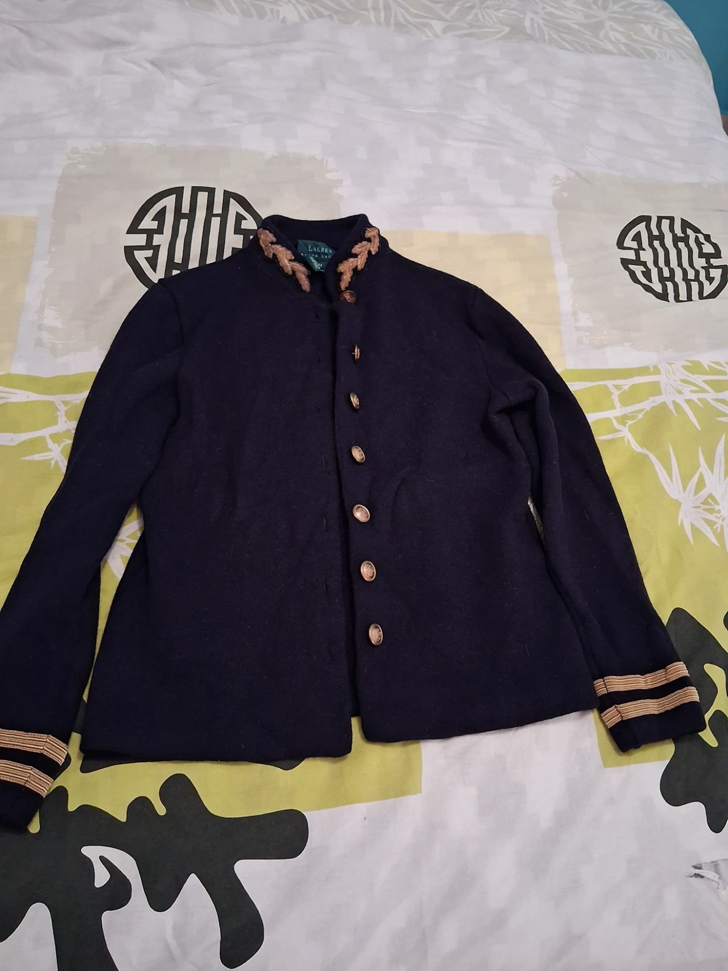 Veste officier Ralph Lauren noire avec broderies