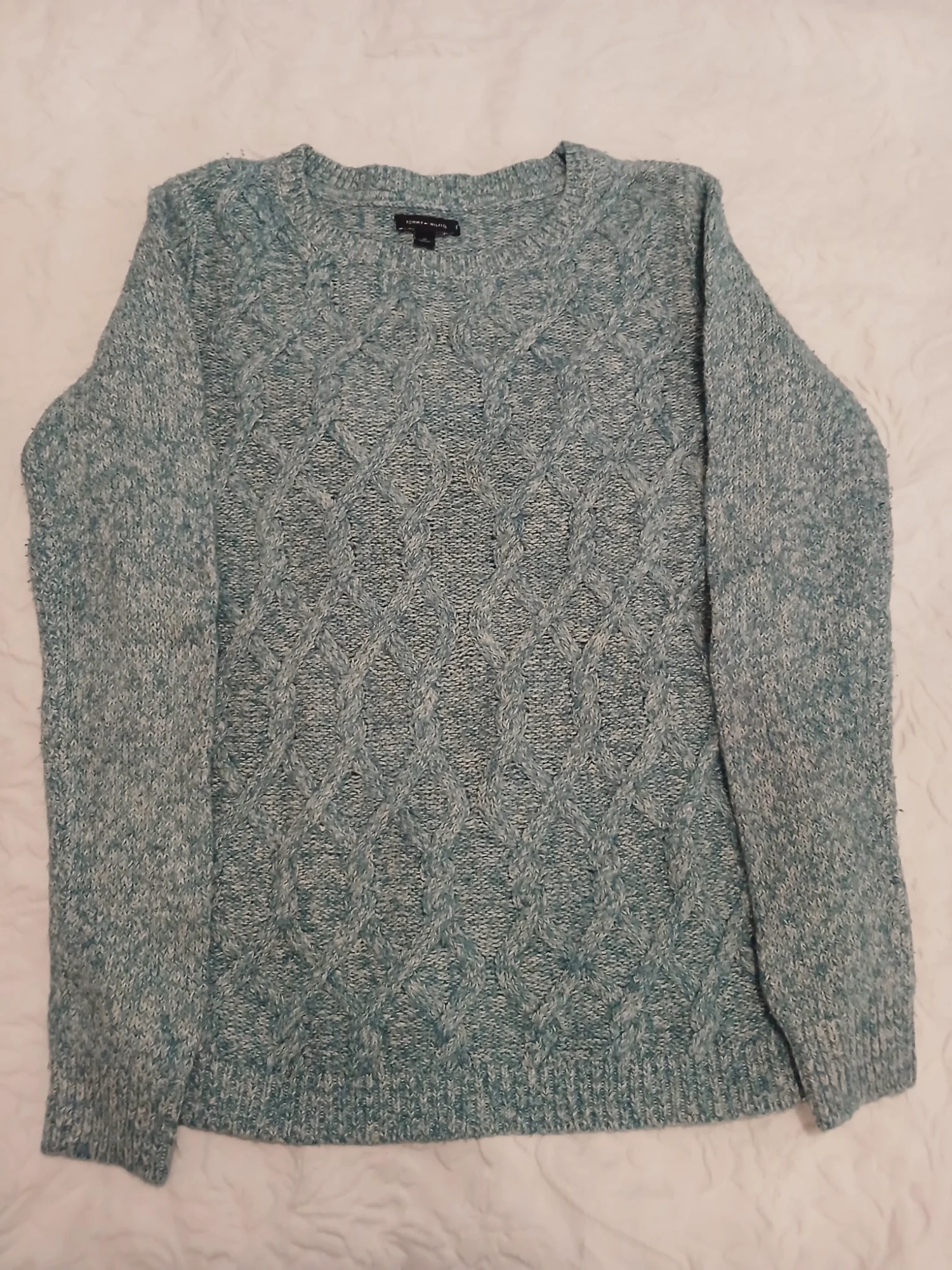 Pull en maille torsadée bleu Tommy Hilfiger – Tommy Hilfiger – taille M