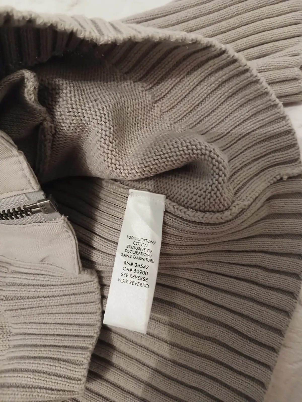 Gilet zippé en maille beige Calvin Klein – Calvin Klein – taille L 4