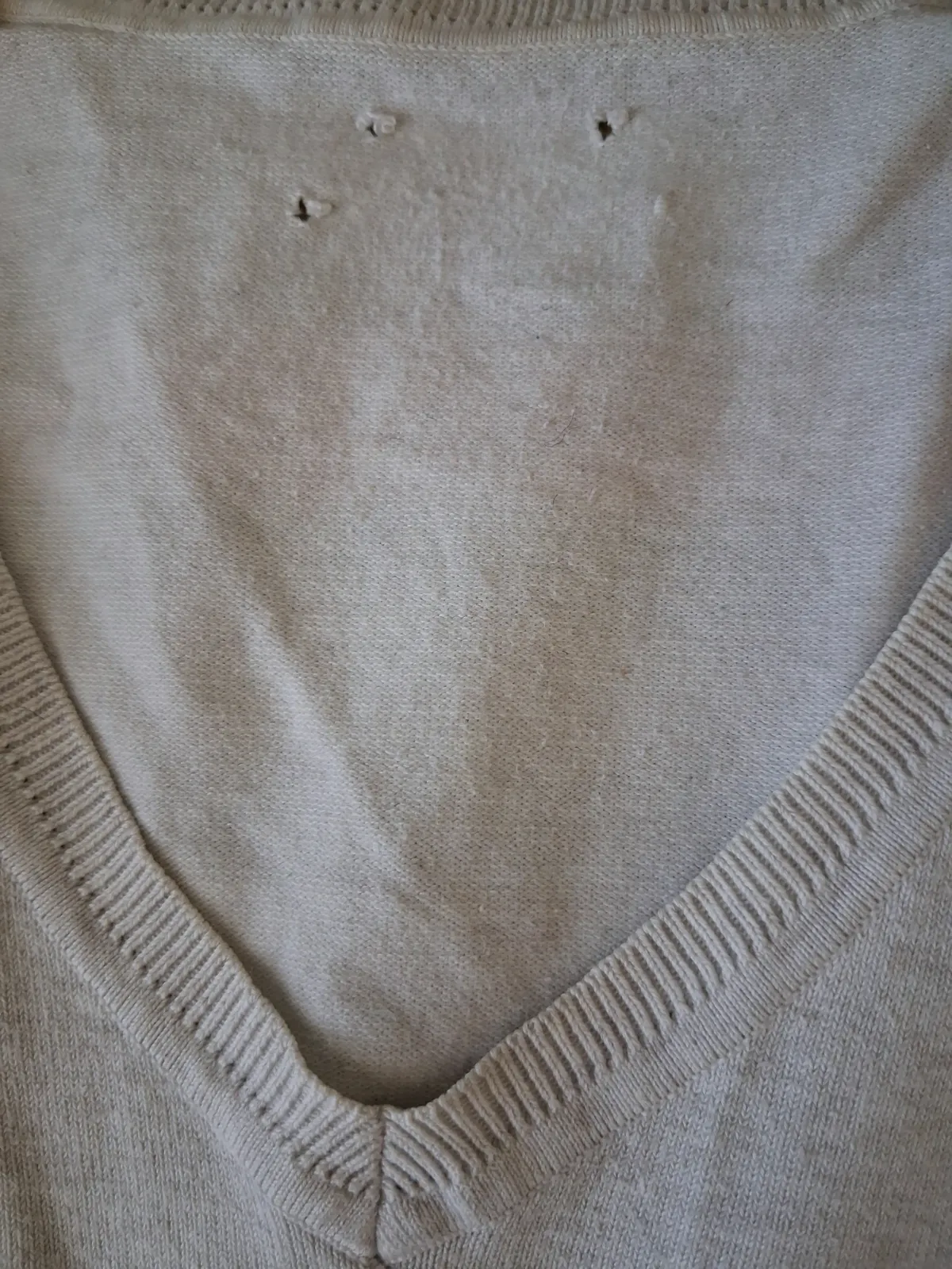 Pull col V en coton Pima Tommy Hilfiger beige – Tommy Hilfiger – taille M 3