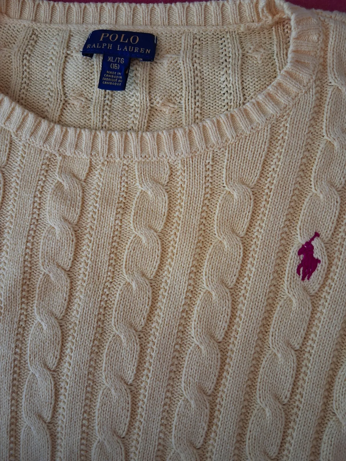 Pull torsadé jaune Polo Ralph Lauren – Polo Ralph Lauren – taille 14 ans 2