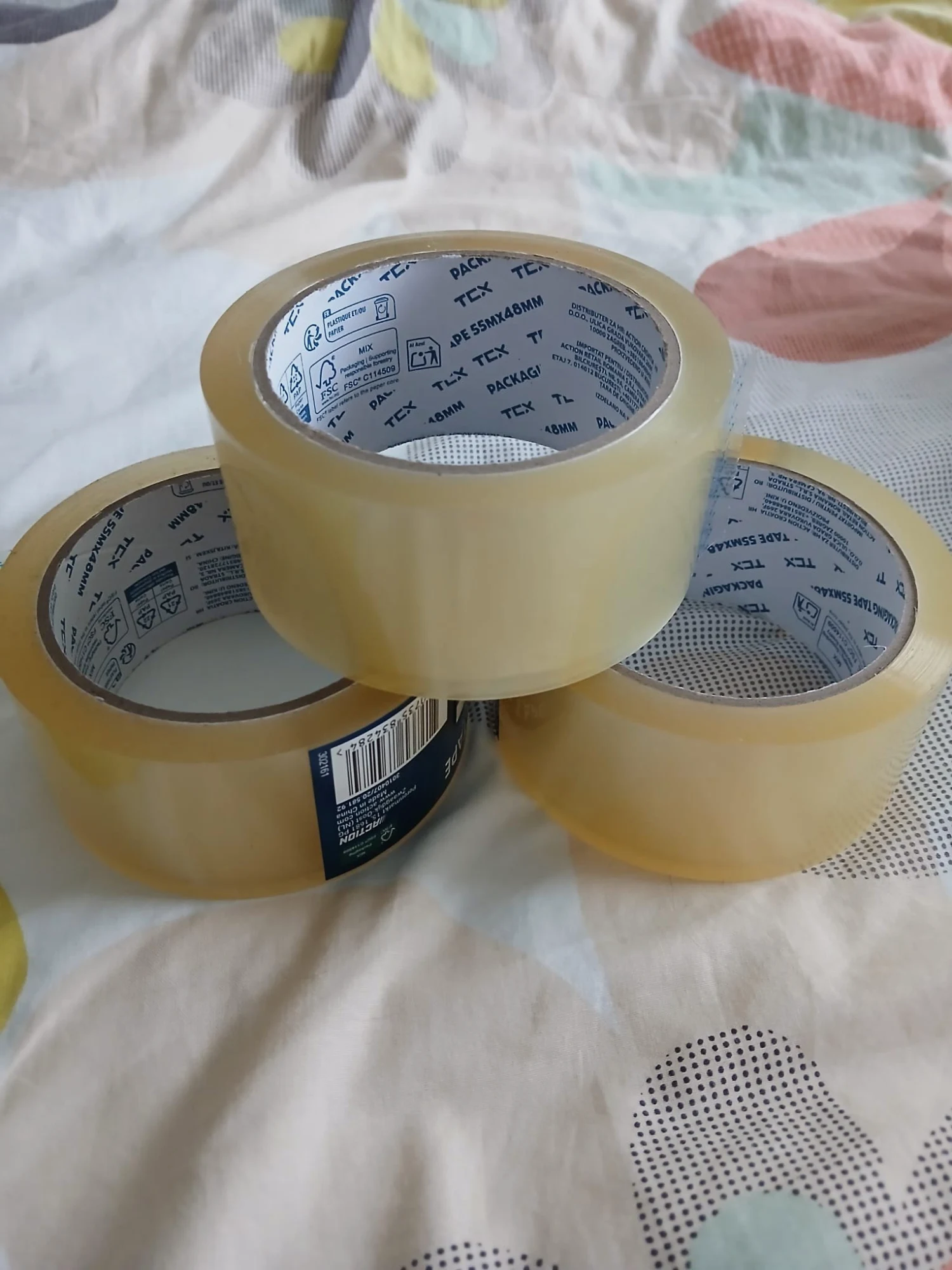 Lot de 3 rouleaux de ruban adhésif transparent