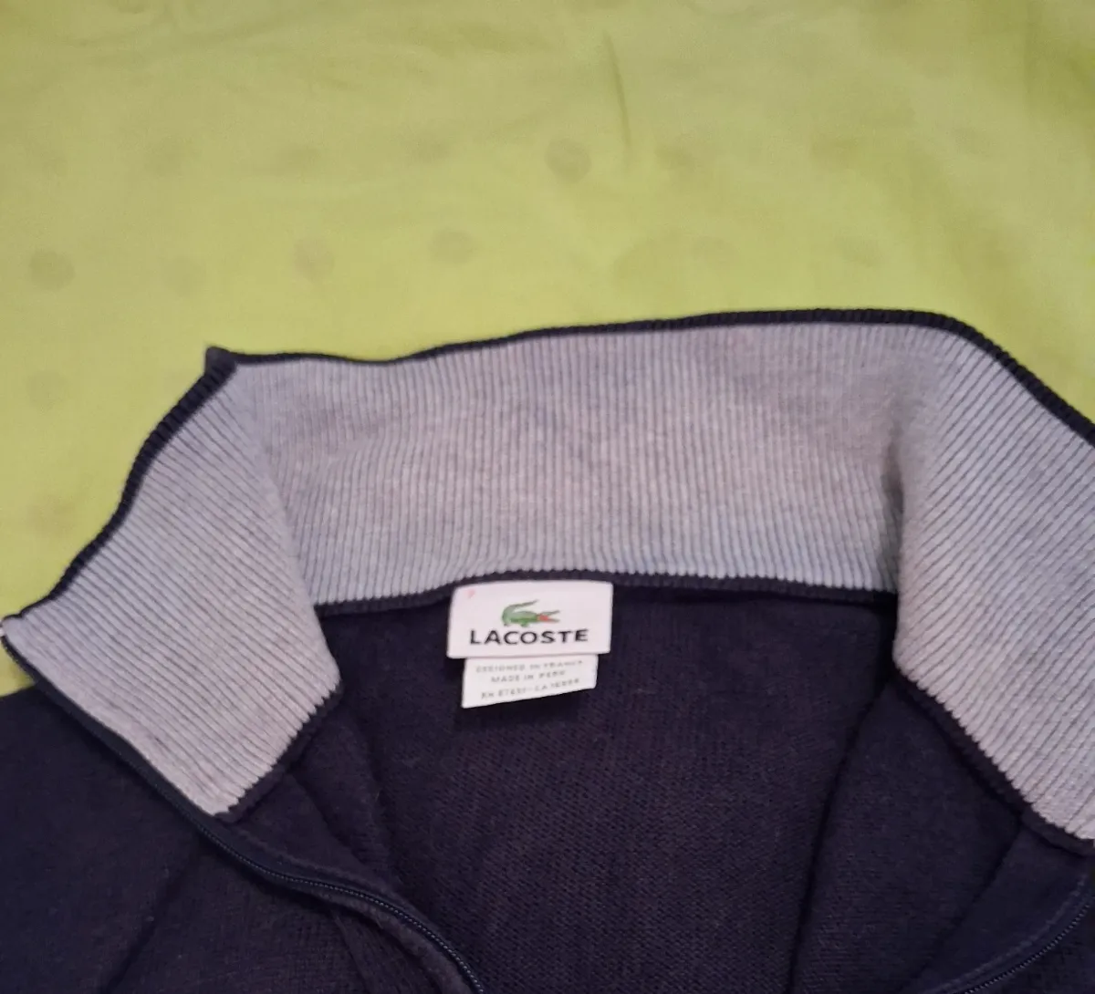 Pull col montant zippé Lacoste bleu marine – Lacoste – taille L 3